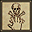 Ultima IX pixel art of a monochromatic tile depicting a hand over a skull and crossbones.