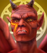 High-resolution graphic of the head of a gargoyle