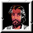 Portrait of a man with dark hair and a beard