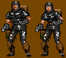 Ultima VII paperdolls of a male and female Avatar wearing chain