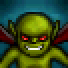 PSX Ultima Underworld pixel art of a portrait of a green, winged creature with a sinister grin.