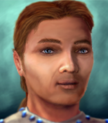 Graphic of a portrait of a bearded man from the Ultima 6 Project.