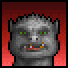 Graphical portrait from Ultima Underworld of a grey goblin against a red background.