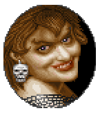 Portrait of Solaria’s body turned profile while facing the viewer. She has dark eye make up and a skull earring.