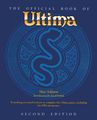 Photocan of the cover over of a book titled The Official Book of Ultima. It has a blue background and the emblem of a snake.