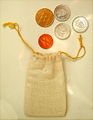 Typical money bag with coins