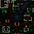 Map of a town using Ultima II tile graphics.
