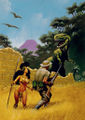 Denis Loubet's T.Rex illustration, from the Savage Empire cover