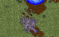 Screenshot of a shimmering tree in a grassy field with the Avatar’s party and a blue glowing field on the edge of the screen.