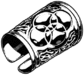 a black and white illustration of an arm bracer with four rings on it
