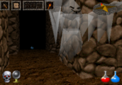Ultima Underworld (PSX) screenshot: a white ghost