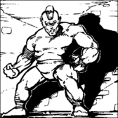 Drawing of a cyclops casting a shadow
