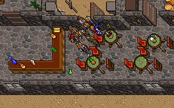 Screenshot of the Avatar’s party in the Gilded Lizard