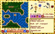 Screenshot of Ultima VI UI including paper doll for Dupre.
