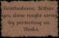 A found note to Sethar, from the Pocket PC version of Ultima Underworld
