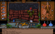 UI screenshot from Ultima Underworld while fighting an imp.