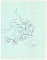 Early development sketch for Cove in Ultima VII