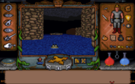 Meeting a lurker in Ultima Underworld while water-walking