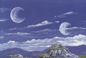 The moons as seen in the Terror of Exodus manga
