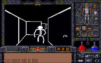 Ultima Underworld II screenshot of a dungeon scene with a very simple white sickman figure.