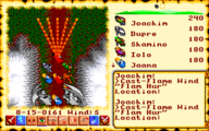 Screenshot of Ultima VI UI depicting a flame funnel being spewed forward.