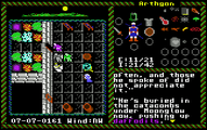 A screenshot from the C64 version of Ultima VI, depicting a conversation with an NPC indoors.
