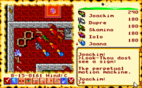 Screenshot of museum in Ultima VI including perpetual motion machine.
