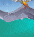 A volcano in Savage Empire