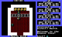 Screenshot of the Armour shop in Dawn