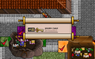 Screenshot from Ultima VII Part Two depicting an "Unlock Magic" scroll being unrolled.