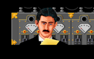 Tesla at his lab in 1895