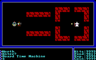 Screenshot of Ultima I UI depicting the player confronting a wizard with the diamond-shaped gem between them