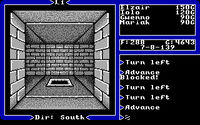 UI screenshot of a 3d dungeon intersection with a square hole in the floor