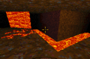 (PC) A lava fall, rivulets of lava, and a lava floor. All are drawn full bright and animated via palette rotation.