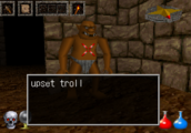 Ultima Underworld (PSX) screenshot: a light brown troll